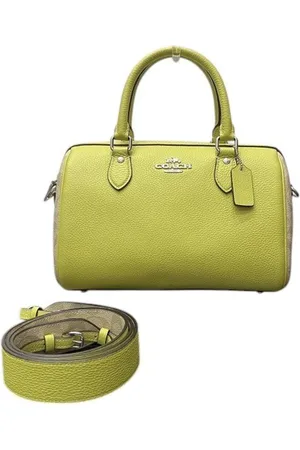 Coach Preloved Mini Georgie Satchel Lime Pebble Leather Women - - One Size