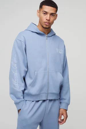 Boohoo Oversized Boxy Official Man Zip Through Hoodie - - XL