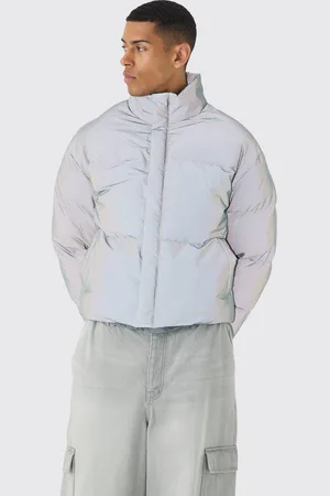Boohoo Boxy Reflective Ripstop Funnel Neck Puffer - - M