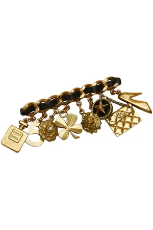 CHANEL Preloved -inspired Multi-Charm Bracelet Women - Gold Brooches - - One Size