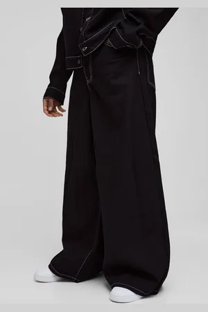 Boohoo Tall Contrast Stitch Wide Fit Jeans - - 34