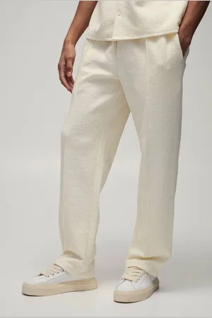 Boohoo Straight Leg Embossed Houndstooth Trouser - - M