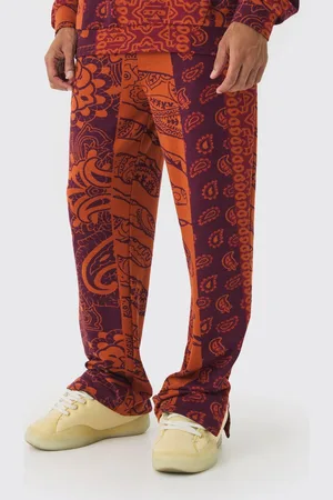 Boohoo Relaxed Paisley Jacquard Split Hem Jogger - - M