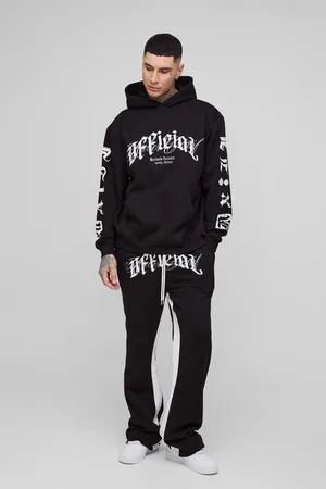 Boohoo Tall Oversized Official Embroidery Hooded Relaxed Flare Tracksuit - - XXL