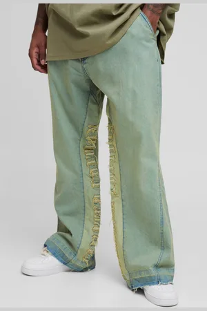 Boohoo Plus Tinted Applique Inner Gusset Slim Flared Jeans - - 44