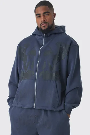 Boohoo Plus Oversized Boxy Zip Thru Cherub Print Hoodie - - 5XL