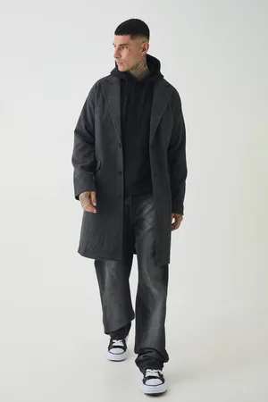 Boohoo Tall Single Breasted Overcoat In - M