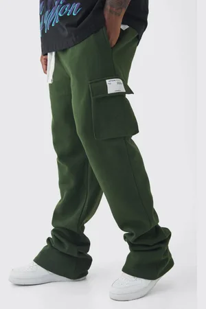 Boohoo Plus Skinny Fit Extreme Stacked Woven Tab Cargo Joggers - - XXXL