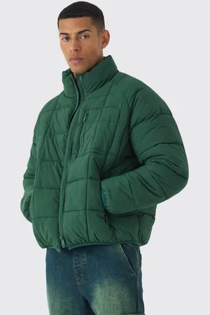 Boohoo Quilted Funnel Neck Puffer Coat In - S