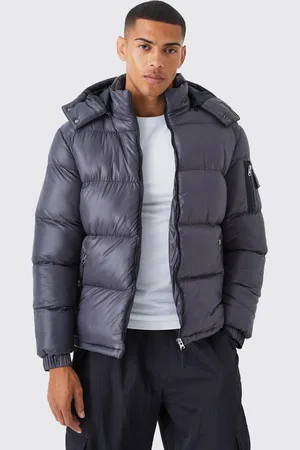 Boohoo High Shine Hooded Puffer in - XS