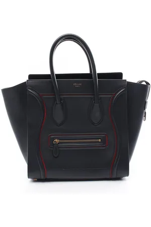 Céline Preloved Nano Luggage Tote Blue Leather Women Handbags - One Size