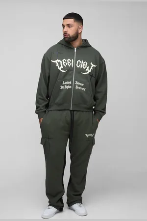 Boohoo Plus Oversized Boxy Official Hooded Gusset Jogger Tracksuit - - 5XL