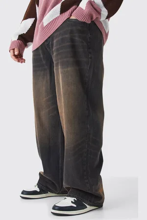 Boohoo Plus Baggy Rigid Washed Jeans - - 42