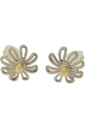 Tiffany & Co. Preloved Daisy Flower Earrings Silver Gold Women - - One Size