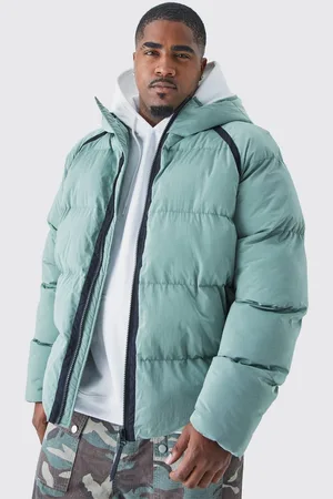 Boohoo Plus Crinkle Hooded Puffer - - XXL