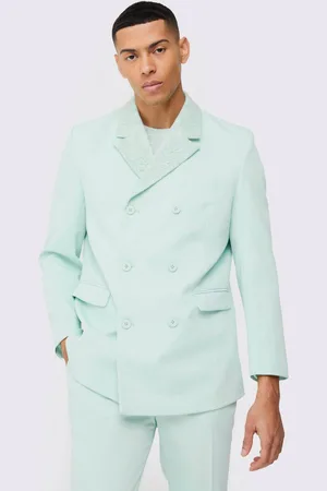 Boohoo Lace Detail Double Breasted Blazer - - 40