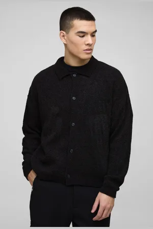 Boohoo Boxy Fit Brushed Knit Shirt - - M