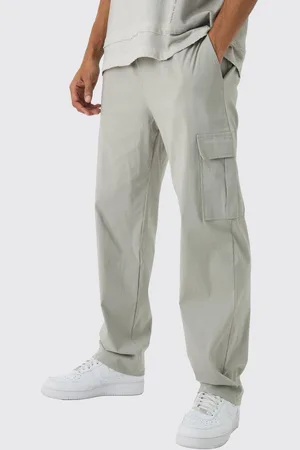 Boohoo Straight Leg Elasticated Waist Technical Stretch Cargo Trouser - - XS