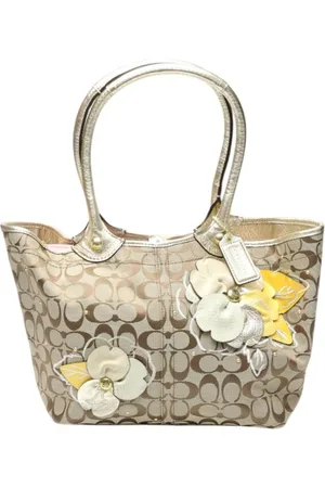 Coach Preloved Floral Tote Casual Tote Women Tote Bags - One Size