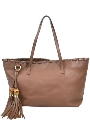 Gucci Preloved Leather Tote Bamboo Style Women Tote Bags - One Size