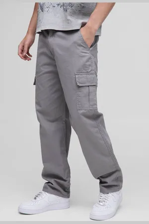 Boohoo Fixed Waist Straight Leg Twill Cargo Trouser - - 34
