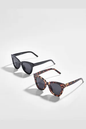 Boohoo Womens Chunky Oversized Frame Sunglasses 2 Pack - - One Size
