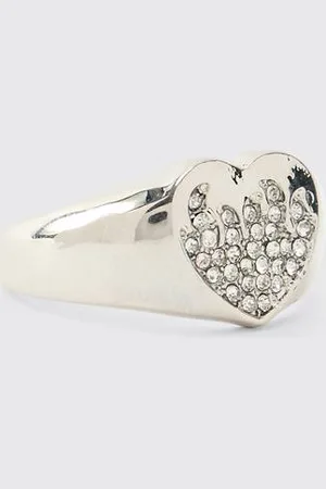 Boohoo Heart Ring In Silver - - M/L
