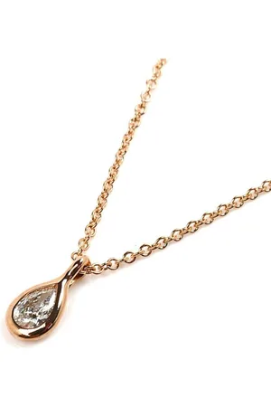 Tiffany & Co. Preloved Pear Diamond Pendant Rose Gold Women Necklaces - - One Size