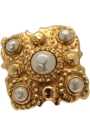 CHANEL Preloved Pearl Brooch Women - Gold Brooches - - One Size