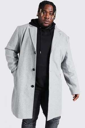 Boohoo Plus Single Breasted Wool Look Overcoat in - XXL