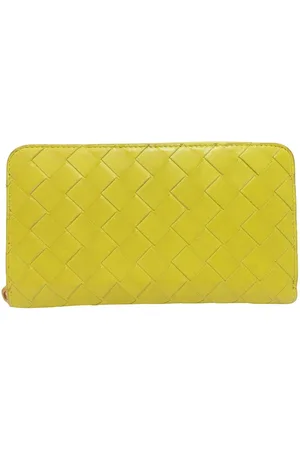 Bottega Veneta Preloved Intrecciato Zip Wallet Lime Green Women - - One Size