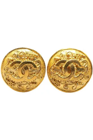 CHANEL Preloved CC Logo Earrings GoldTone Women - - One Size