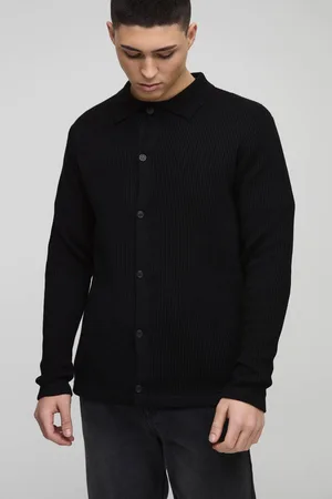 Boohoo Regular Collared Knitted Shirt - - XS