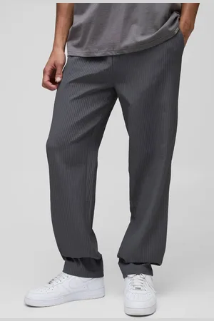 Boohoo Straight Fit Technical Pleat Elasticated Waist Trouser - - M