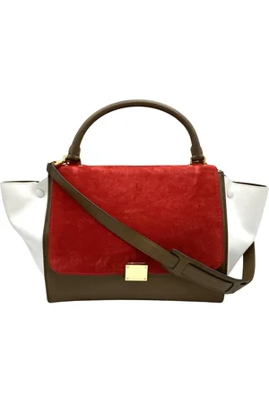 Céline Preloved Trapeze Tricolor Suede Leather Tote Women - Tote Bags - One Size