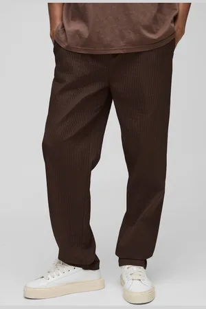 Boohoo Straight Fit Technical Pleat Elasticated Waist Trouser - - M