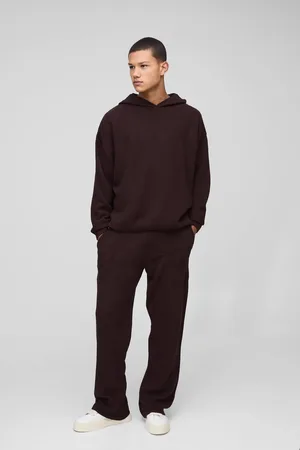 Boohoo Oversized Stitch Interest Knitted Hooded Tracksuit - - XL