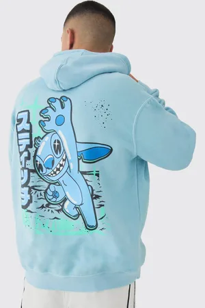 Boohoo Oversized Disney Lilo and Stitch Wash License Hoodie - - XS