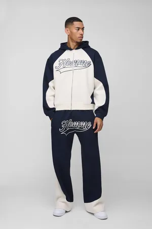 Boohoo Oversized Boxy Colour Block Homme Printed Zip Through Tracksuit - - M