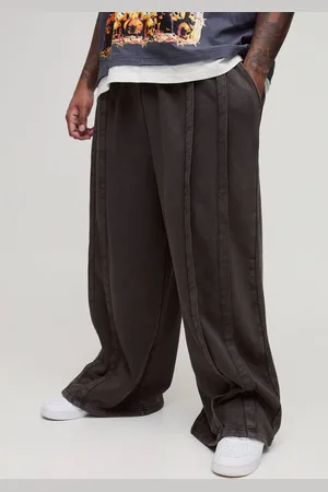 Boohoo Plus Heavy Weight Extreme Wide Leg Seam Detail Acid Wash Joggers - - XXXL