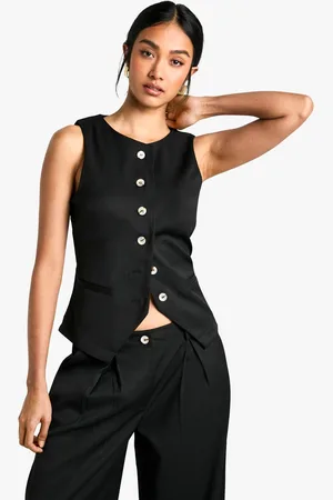 Boohoo Womens Woven Tailored Button Waistcoat - - 14
