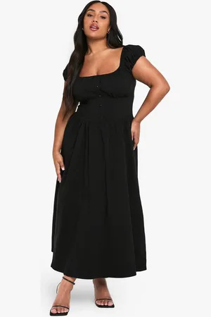Boohoo Womens Plus BENGALINE MILKMAID MIDI DRESS - - 22