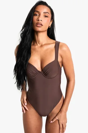 Boohoo Womens Swimwear Essentials Balcony Swimsuit - - 10