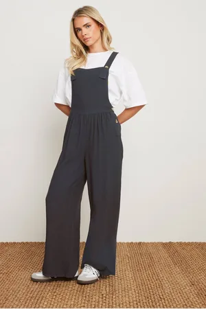 PixieGirl Womens Petite Acid Wash Wide Leg Dungarees - - 12