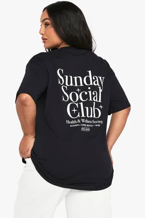 Boohoo Womens PLUS SUNDAY SOCIAL CLUB OVERSIZED T-SHIRT - - 20