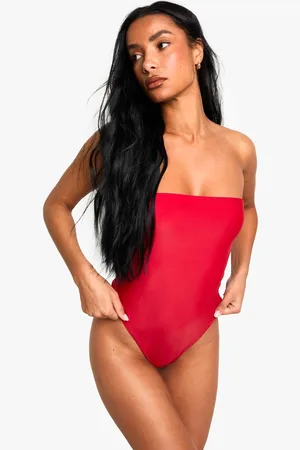 Boohoo Womens Swimwear Essentials Bandeau Swimsuit - - 16