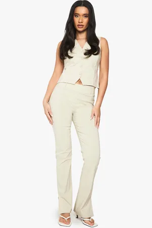 Boohoo Womens Bengaline Slim Flare Trousers - - 14