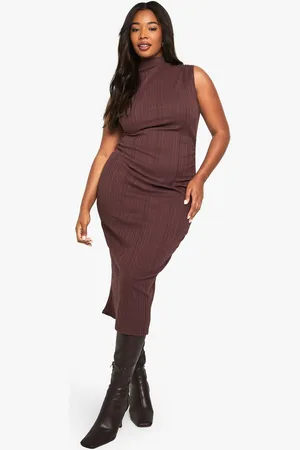 Boohoo Womens PLUS SLEEVELESS HIGH NECK MIDI DRESS - - 20