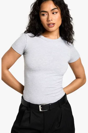 Boohoo Womens Basics Fitted Ringer Cap Sleeve Top - - 16