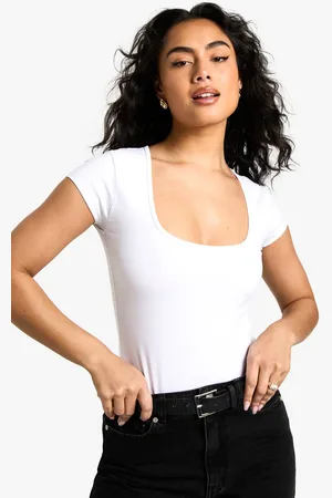 Boohoo Womens Basics Square Neck Short Sleeve Bodysuit - - 6